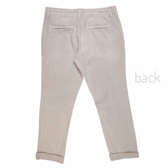 Current Elliott Cropped Buddy Trouser Size 27 Lace Cream Tapered Leg Rolled Hem - Picture 8 of 11